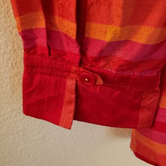 Vintage Avenue 100% Silk Striped Relaxed Fit Tunic Top Size 26/28 - Picture 4 of 11